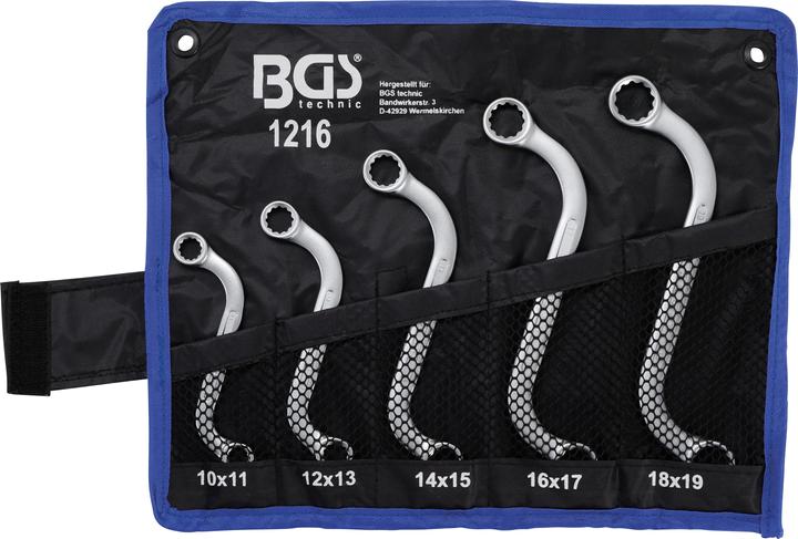 Produktbild BGS Doppel-Ringschlüssel-Satz S-Form SW 10 x 11 - 18 x 19 mm 5-tlg. (15 mm, 19 mm, 17 mm, 13 mm)