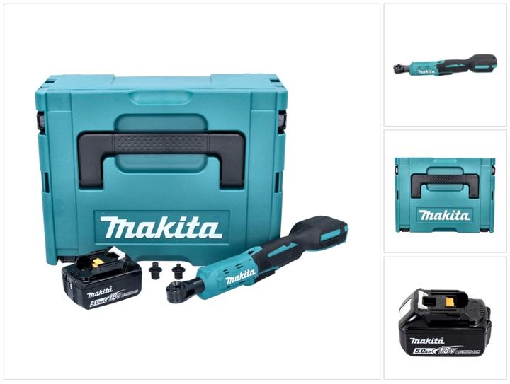Produktbild Makita DWR 180 T1J Akku Ratschenschrauber 18 V 47,5 Nm 1/4" 3/8" + 1x Akku 5,0 Ah + Makpac - ohne La (3/8")