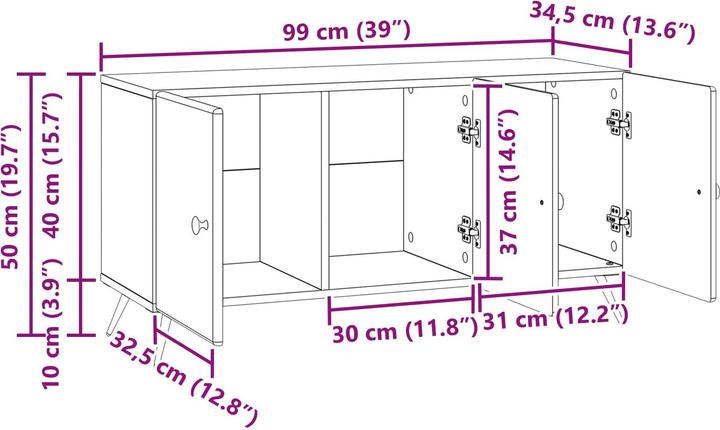 Image du produit vidaXL TV-Ständer (99 x 34.50 x 50 cm)