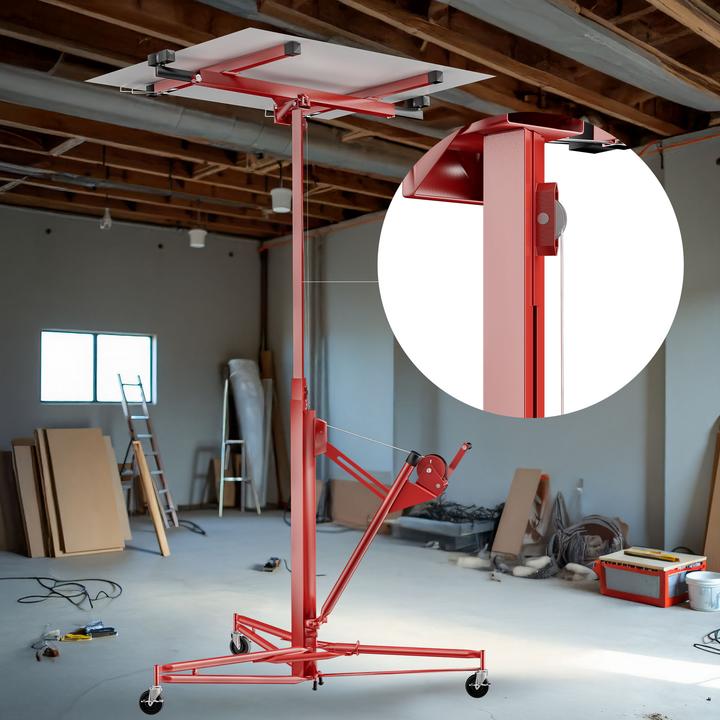 Actual product image Wiltec Extension 140cm XXL plasterboard lifter plasterboard mounting aid panel red (68 kg)