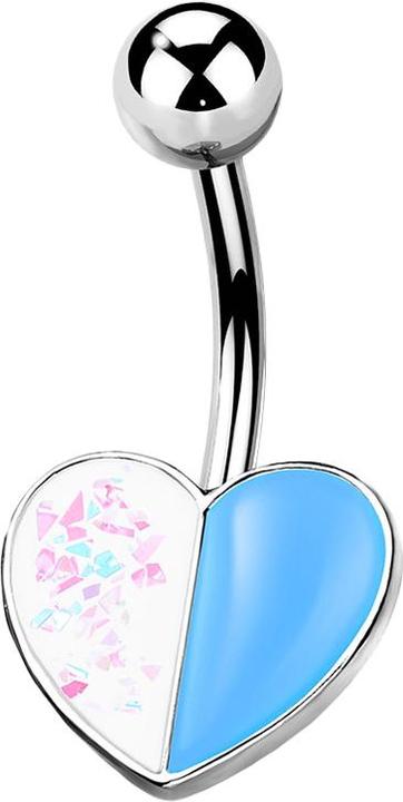 Immagine prodotto Star Piercing Banana argento cuore opale glitter e smalto blu (Ottone, Acciaio chirurgico 316L)