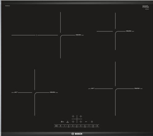 Actual product image Bosch Hausgeräte Series 6 PIF675FC1E hob Black, Stainless steel Built-in Zone induction hob 4 zone(s) (60.60 cm, Electric hob)