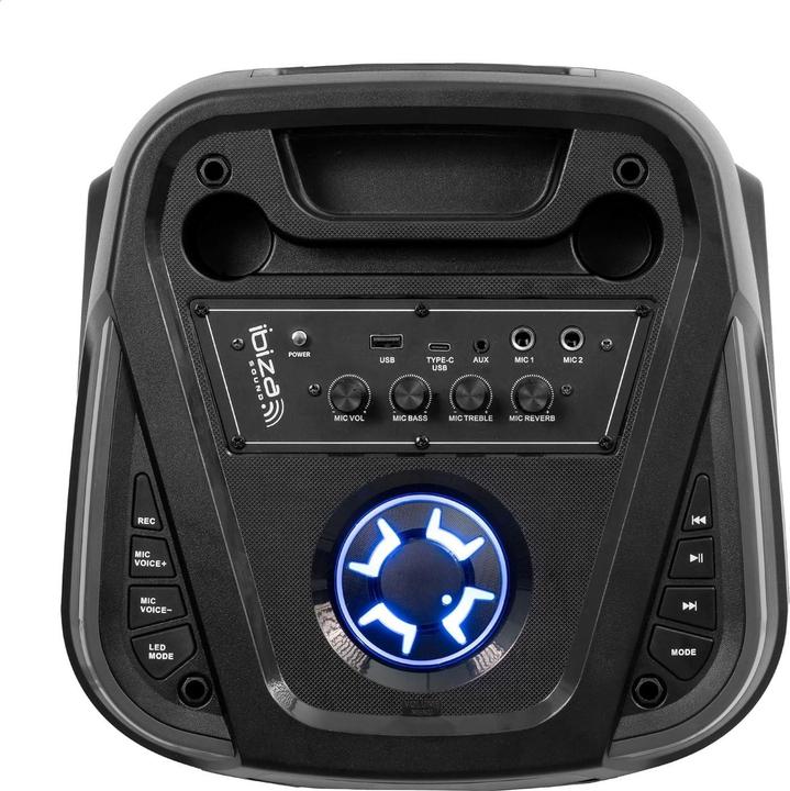 Actual product image Ibiza Enceinte karaoké Bluetooth avec micros sans fil, effets LED et fonction enregistrement (Active)
