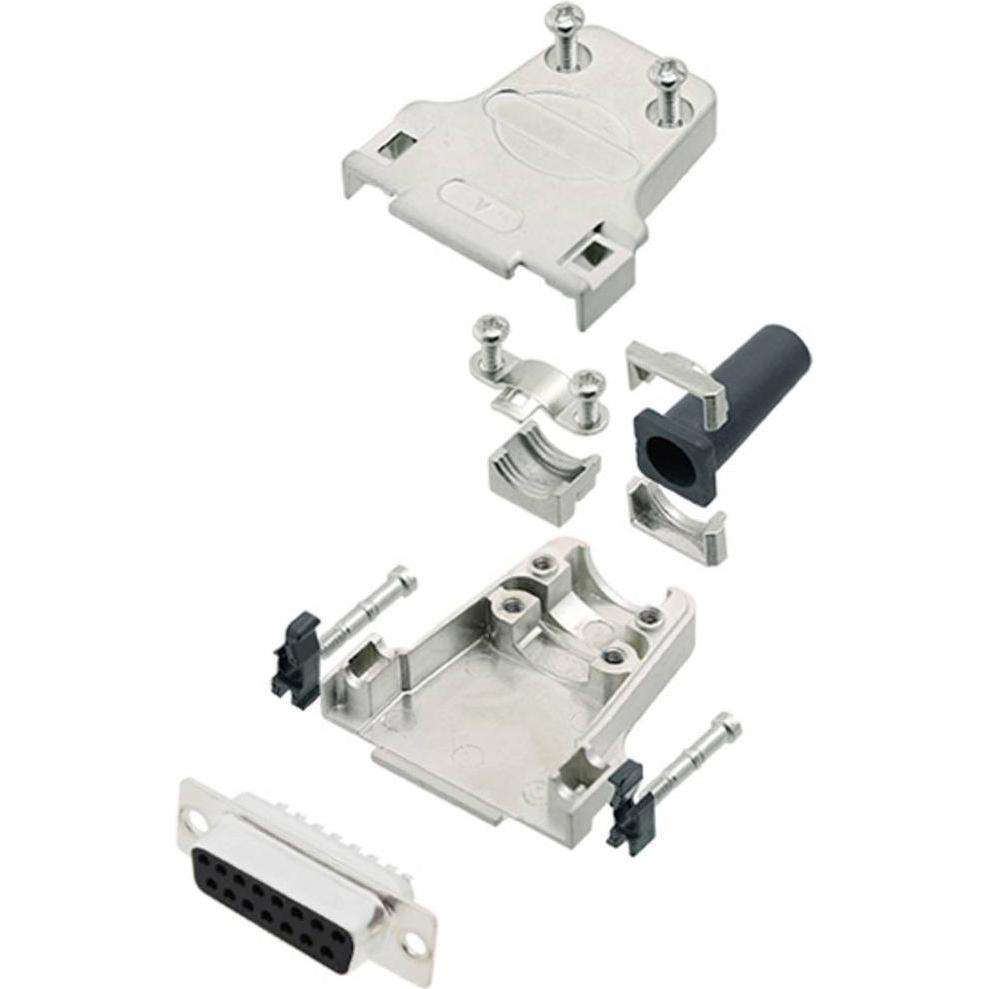 Tru Components TCDTZF15DBSK 7708912 D-SUB Buchsenleisten-Set 180 ° Polzahl (num), Elektronikkabel + Stecker
