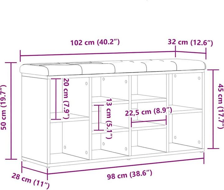 Produktbild vidaXL Eingangsbereich Sitzmöbel (102 cm)