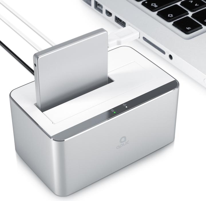 Produktbild Aplic Festplatten Dockingstation, USB 3.0, im Aluminium Gehäuse PC & MAC / 2,5" + 3,5" / HDD + SSD