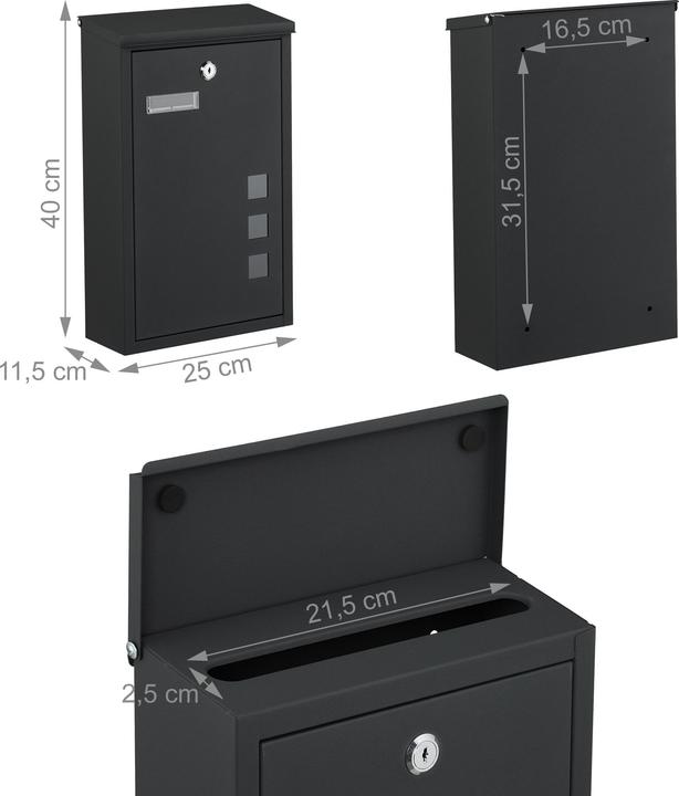 Actual product image Relaxdays Briefkasten Hochformat