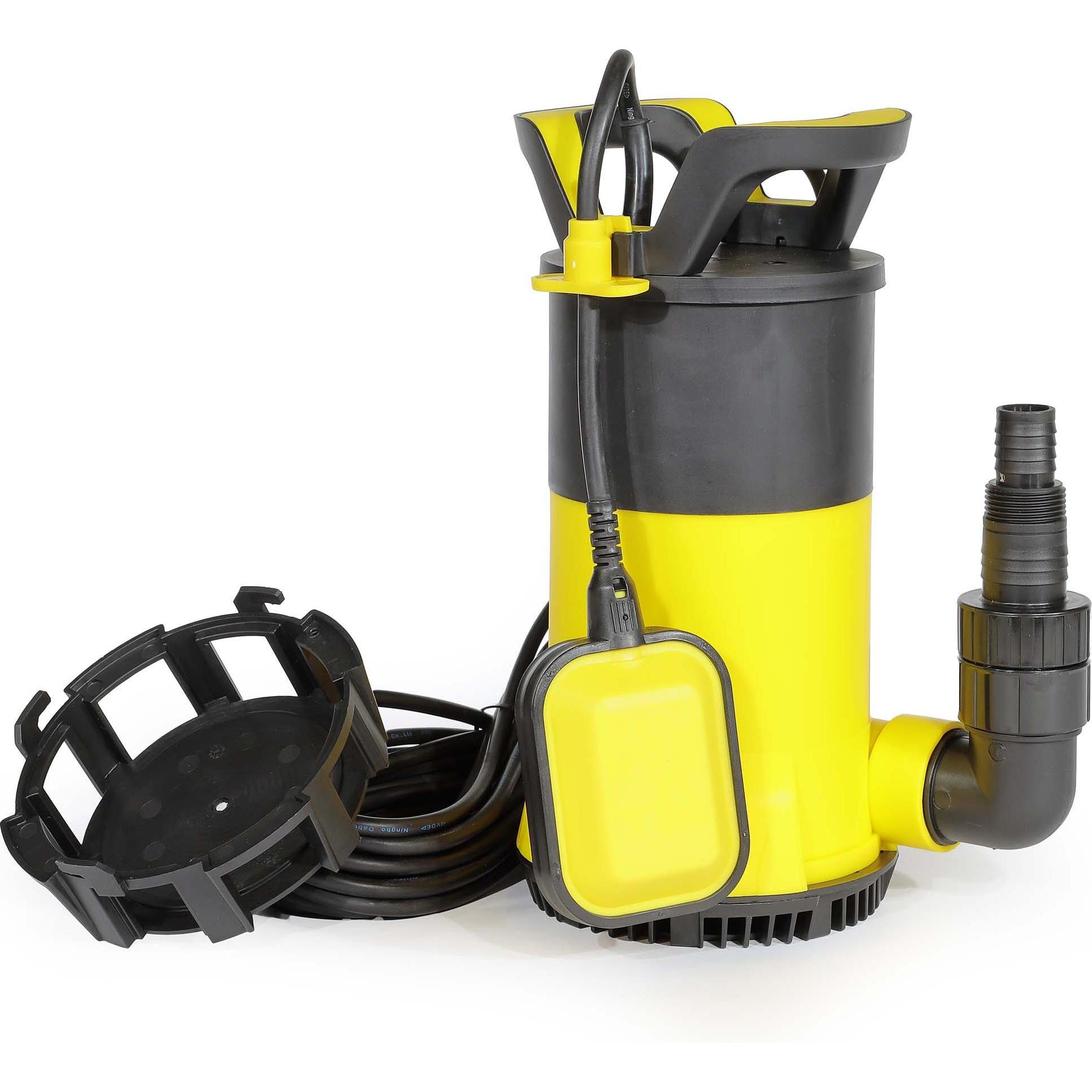 Wiltec, Wasserpumpe, 3in1 Flachsaugpumpe 400W Schmutzwasserpumpe 8000l/h Tauchpumpe Schwimmer (Schmutzwasserpumpe)