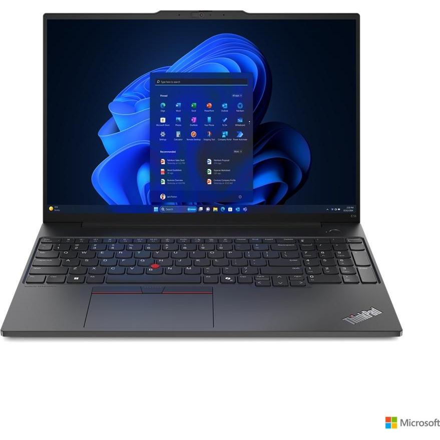 Lenovo NB TP E16 G2 ULT5-135U/16G/512G/W11P (16", 512 GB, 16 GB, Deutschland), Notebook, Schwarz