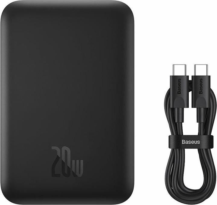 Actual product image Joyroom Mini Wireless PowerBank 20W Baseus (black) (6000 mAh, 20 W, 22.20 Wh)