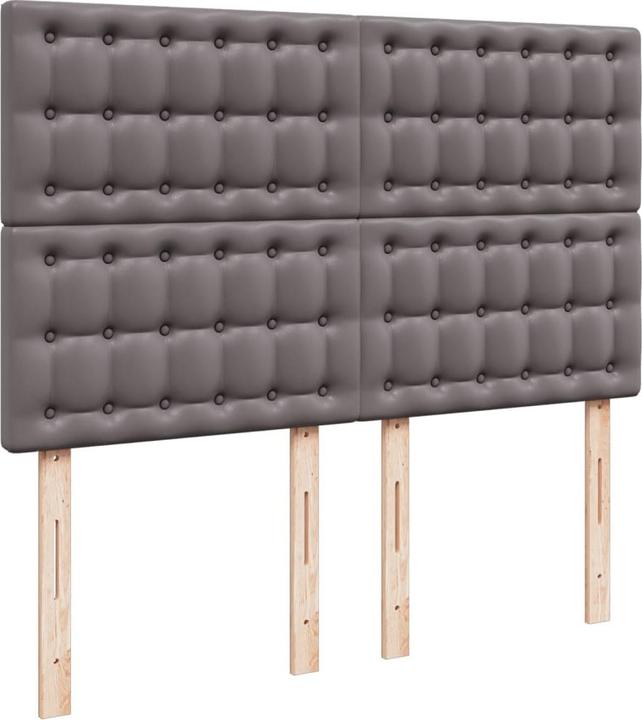 Produktbild vidaXL Boxspringbett Polsterbett Bett mit Matratze Grau 140x190cm Kunstleder (140 x 190 cm)