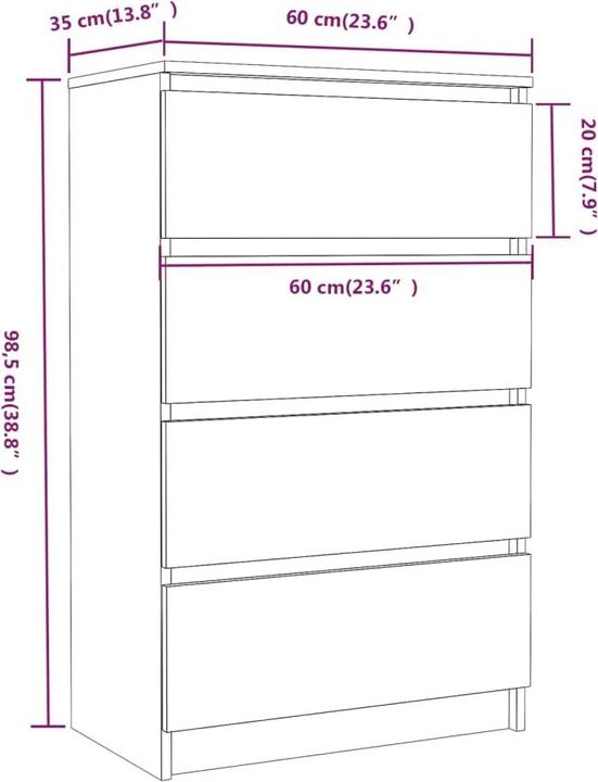 Actual product image VidaXL Zeva (60 x 35 x 98.5 cm)