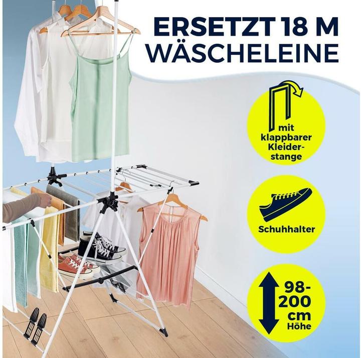 Produktbild Easymaxx Standtrockner mit Kleiderstange (2 m)