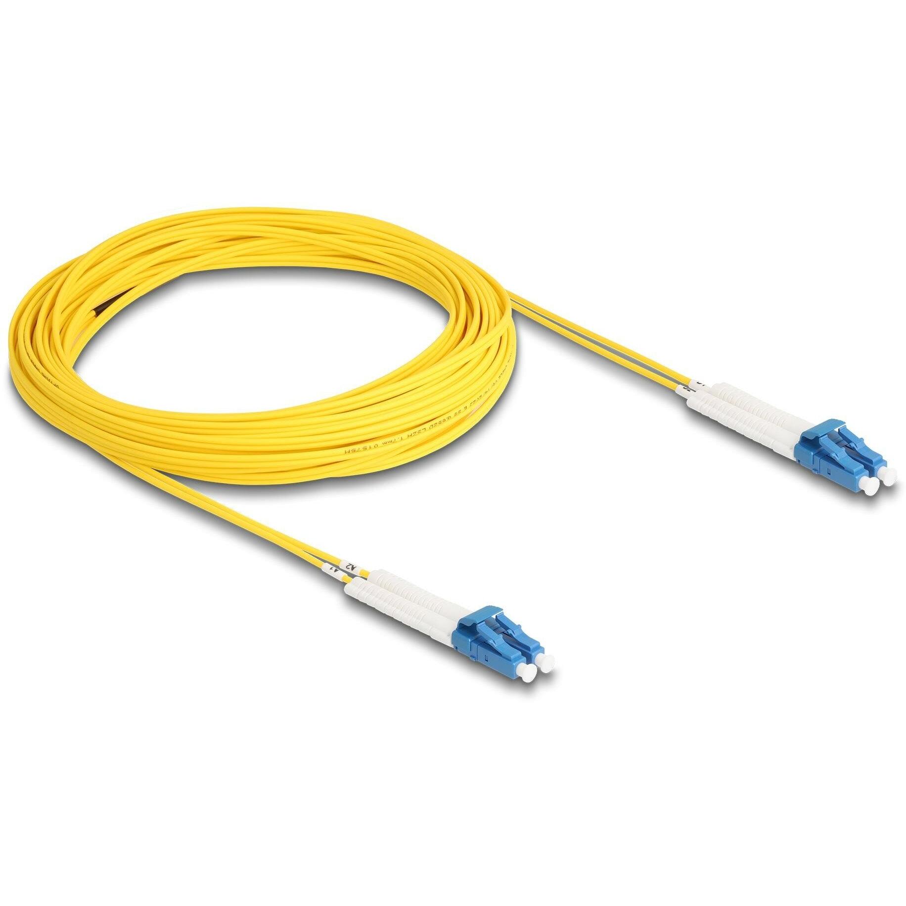 Delock Cavo in fibra ottica LC-D > LC-D monomodale OS2 angolato 10,0m (10 m), Cavo di rete