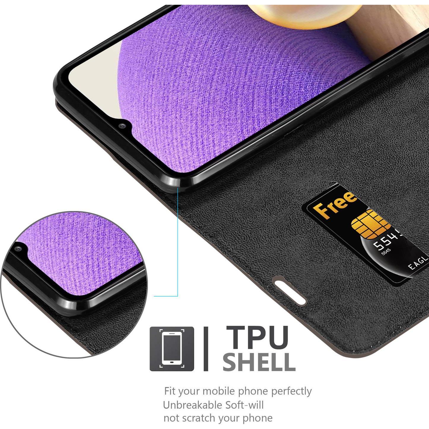 Thumbnail - Cadorabo Book Invisible Magnet Cover (Samsung Galaxy A32 5G), Smartphone Hülle, Braun