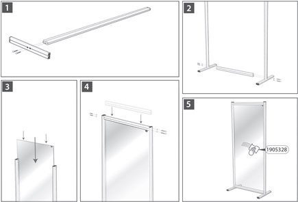Produktbild Nobo Trennwand Premium Plus 60 x 180 cm Acryl, 1 Stück (60 x 180 cm)