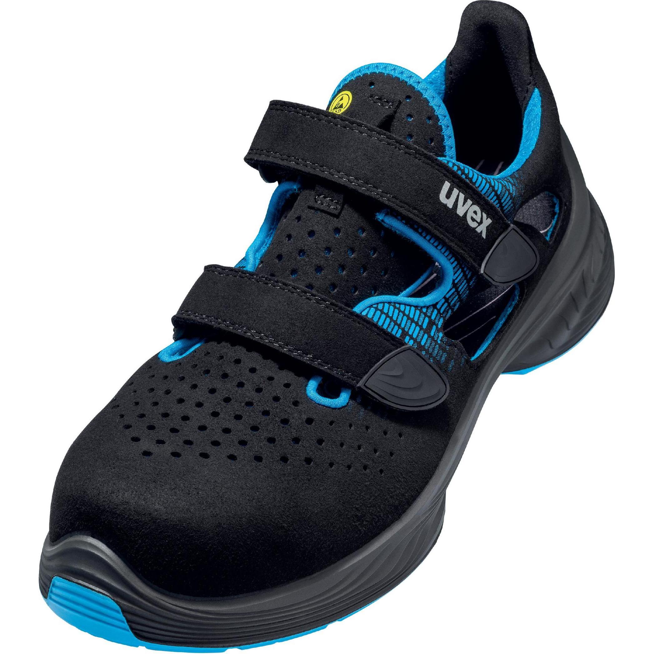 Uvex Safety, Sicherheitsschuhe, 6828950 Sicherheitssandale S1 Schuhgrösse (EU): 50 Blau, Schwarz 1 Paar (S1, 50)