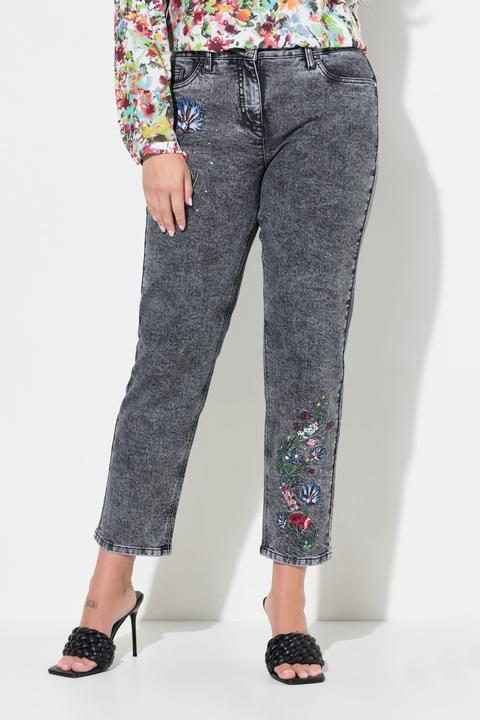 Image du produit Miamoda Jeans, Loose Fit, Blumen-Stickerei, 5-Pocket (52)