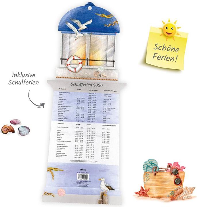 Produktbild Trtsch Formkalender Familienkalender Leuchtturm 2026 (Deutsch, Harter Einband)