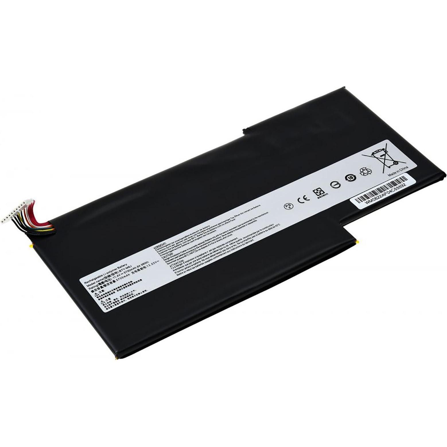AGI Akku kompatibel mit MSI BTY-M6J (5700 mAh), Notebook Akku, Schwarz