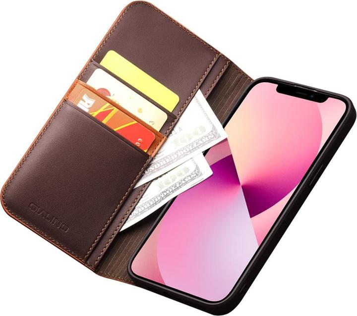 Immagine prodotto QiAlino Coperchio Flip Marrone scuro opaco (Apple iPhone 15)