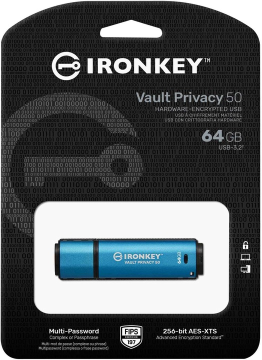 Produktbild Kingston IronKey Vault Privacy 50 (64 GB, USB-A, USB 3.2)