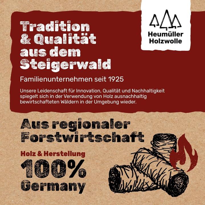 Produktbild Heumüller Natürliche Holzwolle-Anzünder für Kamin, Grill & Feuerstelle