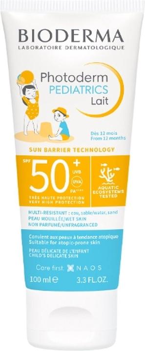 Image du produit Bioderma Crème Solaire Photoderm Pediatrics Lait SPF 50+ - 100 ml (Lait solaire, SPF 50, 100 ml)