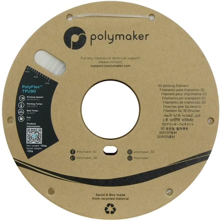 Actual product image Polymaker TPU-90A 1,75mm CLEAR 0,75kg (TPU, 1.75 mm, 750 g)