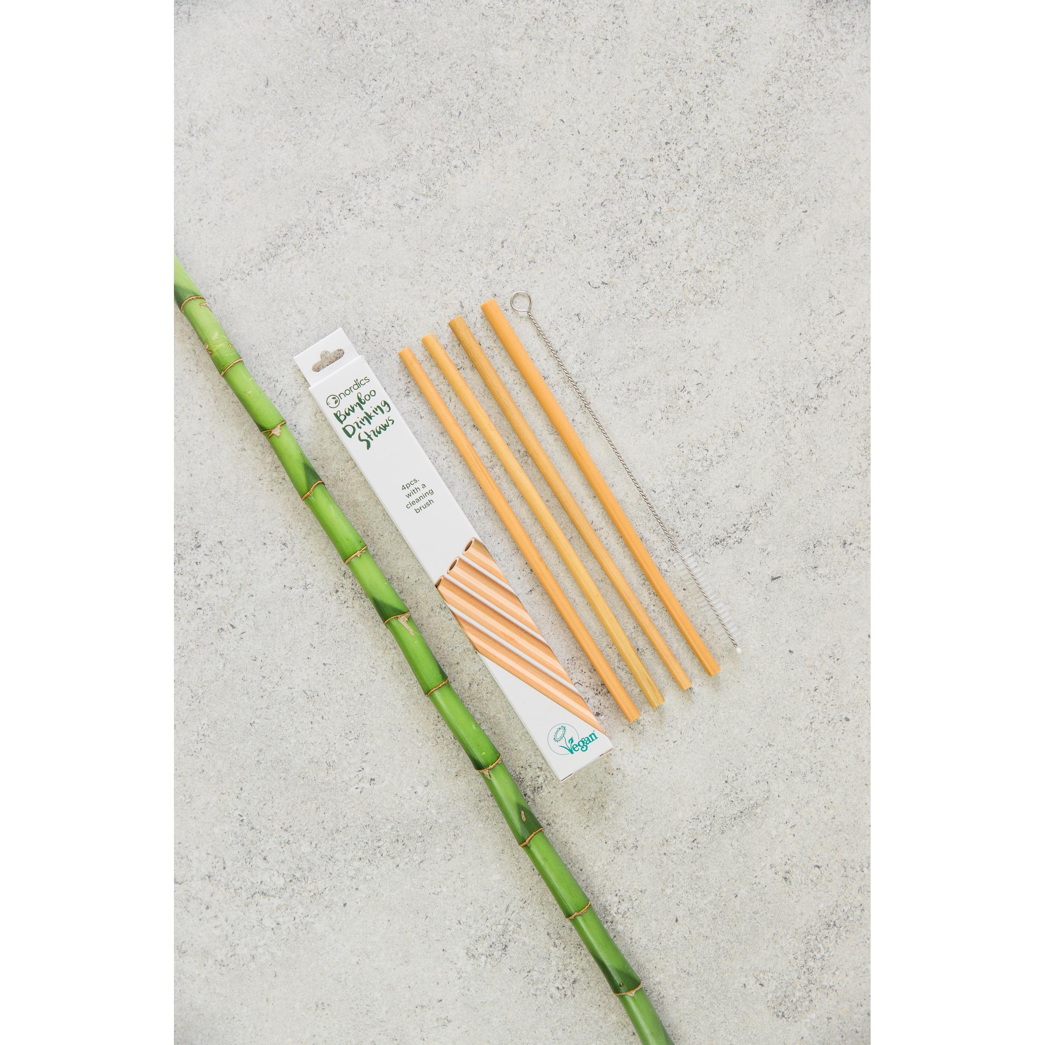 Thumbnail - Nordics Bamboo Drinking Straws, Strohhalm, Braun