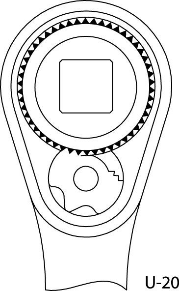 Actual product image Gedore 3093 U-20 Reversible ratchet 3/8", 2K handle, 200 mm (3/8")