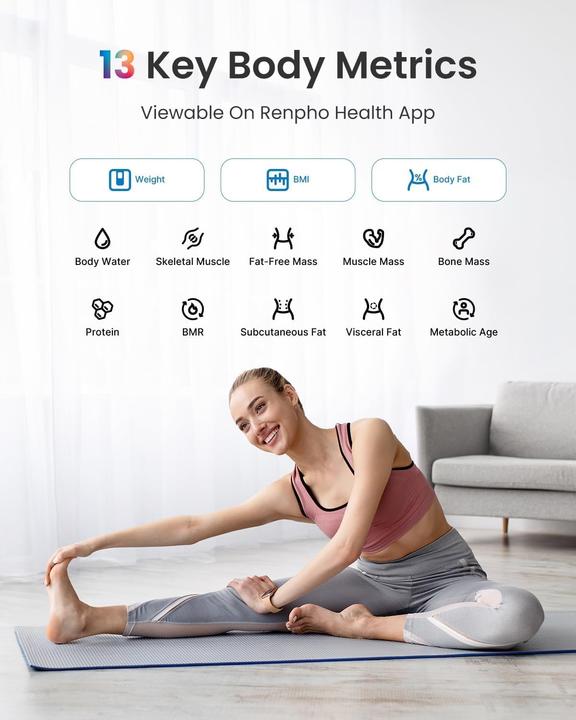 Produktbild Renpho Intelligente Bluetooth Körperfettwaage (180 kg)
