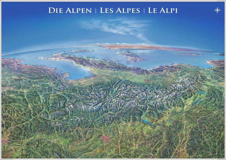 Actual product image Panorama map Alps