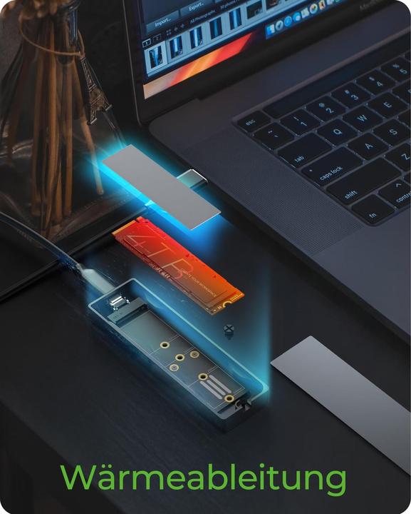 Produktbild Icy Box Geh. IcyBox für NVMe M.2/SATA SSD 10Gbps USB3.2 GEN2 Type-C (M.2)