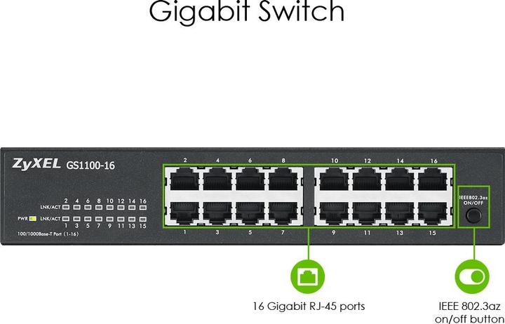 Produktbild Zyxel Gs1100-16 (16 Ports)