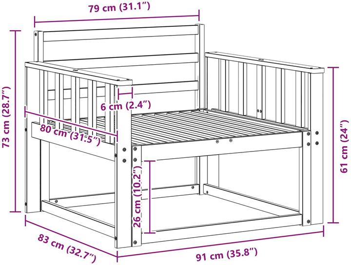 Produktbild vidaXL Outdoor Mittelsofa