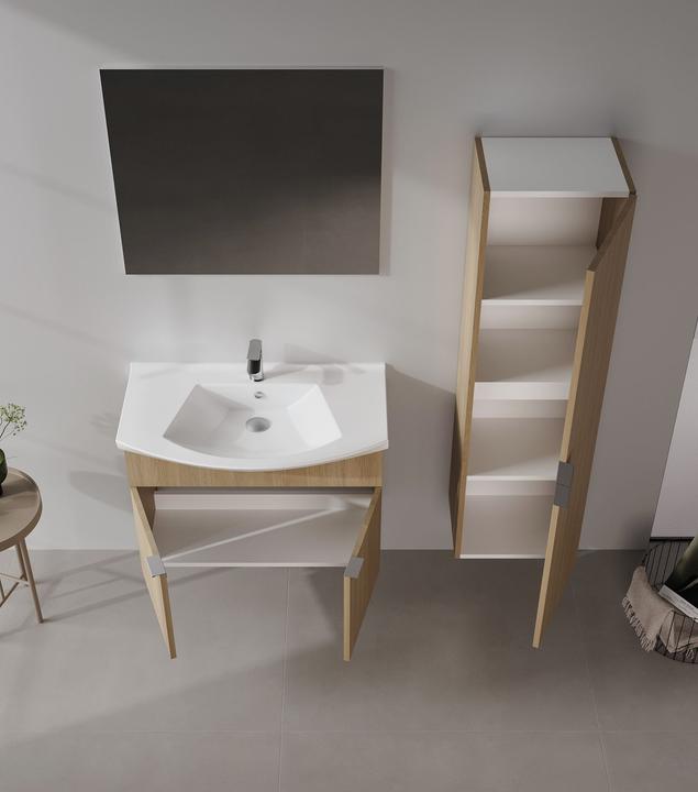 Produktbild Homitis Purus 80 Bathroom Cabinet With Sink & Mirror Set (2 Pieces)