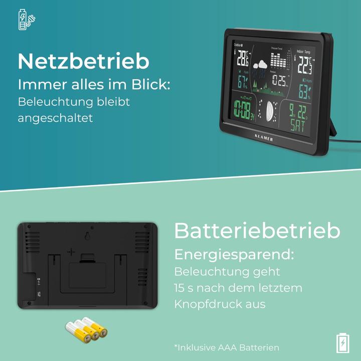 Actual product image KLAMER Funkwetterstation mit Aussensensor