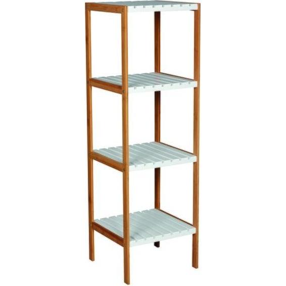 MSV, Scaffale bagno, ETAGERE 4 NIVEAUX BAMBOU ET MDF 34X33X110 (34 x 33 x 110 cm)
