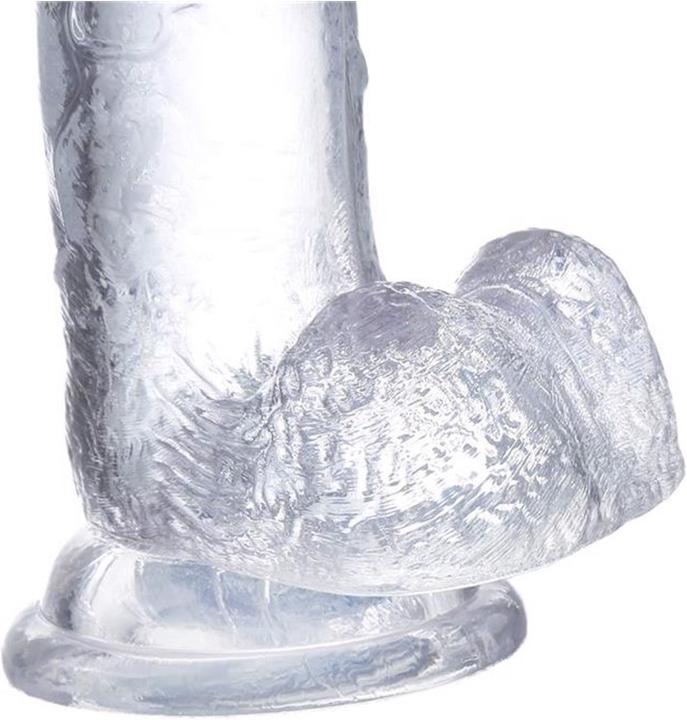 Actual product image Glazed Realistic Dildo with Testicles