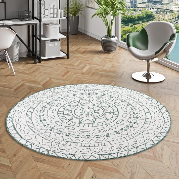 Produktbild Pergamon In- und Outdoor Teppich Beidseitig Flachgewebe Newport Mandala (200 x 200 cm)
