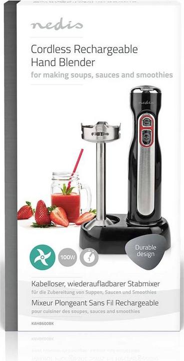 Actual product image Nedis Hand Blender 100 W Speed Setting: 1-Speed Black / Silver