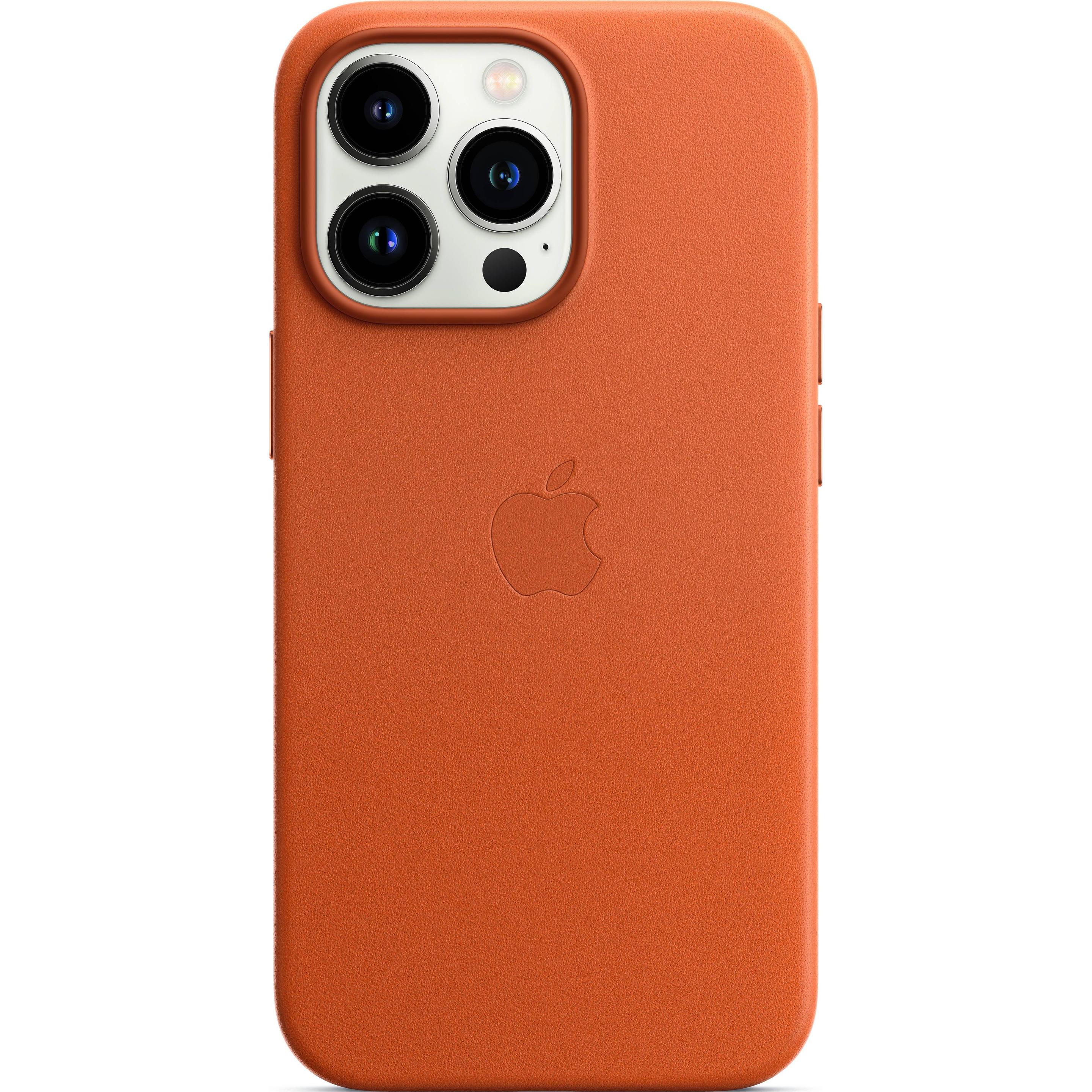 Apple Leder Case mit MagSafe (Apple iPhone 13 Pro), Smartphone Hülle, Gold, Braun