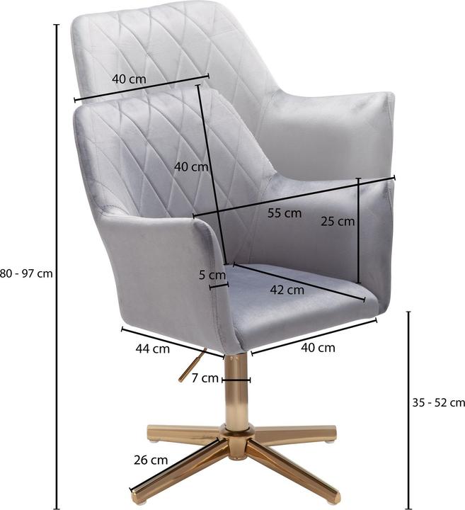 Produktbild FineBuy Sessel Samt Grau