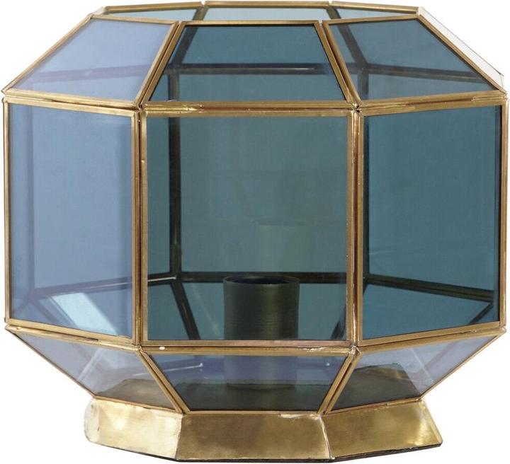Actual product image DKD Home Decor Desk lamp Crystal Blue Golden 220 V Brass 50 W Modern (29 x 29 x 25 cm)