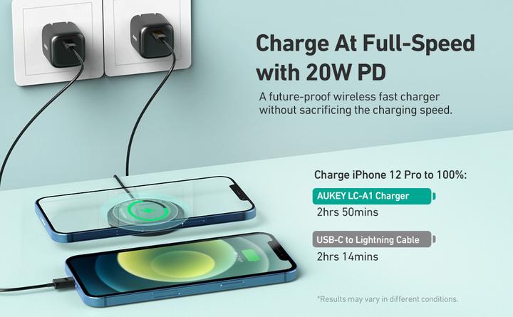 Actual product image Aukey Aircore Magnetic Charger (15 W)