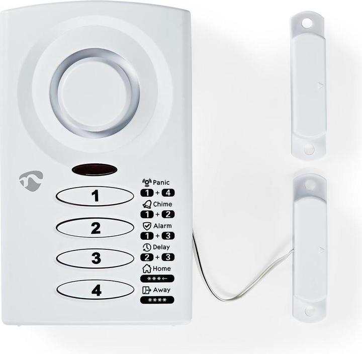 Produktbild Nedis Tür-Fenster-Alarm Batteriebetrieben Weiss Weiss