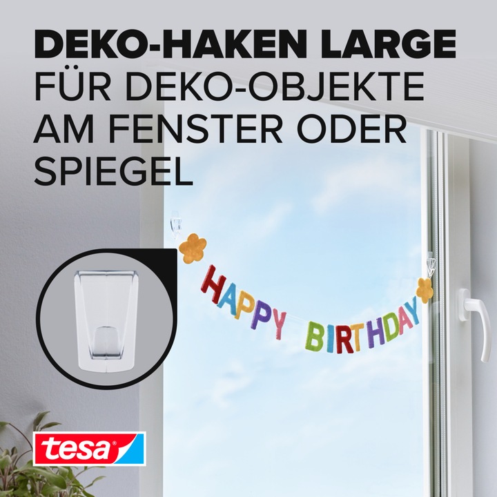 Produktbild tesa Powerstrips Transparent Deko Haken LARGE