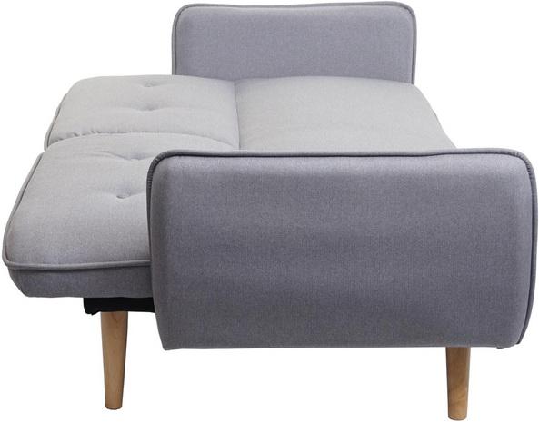 Produktbild Swisshandel24 Schlafsofa, Couch Klappsofa Gästebett Bettsofa, Schlaffunktion Stoff/Textil grau (3-Sitzer)