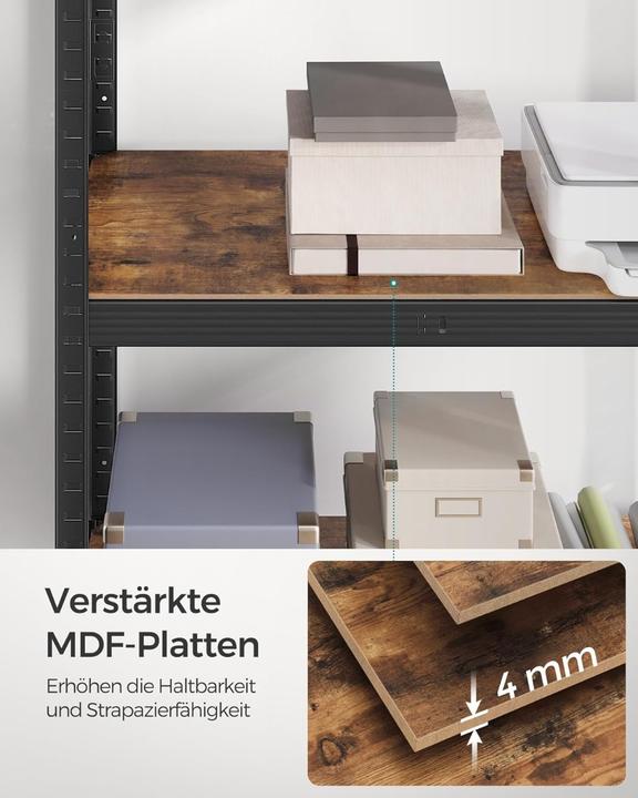 Actual product image Songmics Heavy-duty shelving GLR050B11 black, brown 100.0 x 50.0 x 200.0 cm